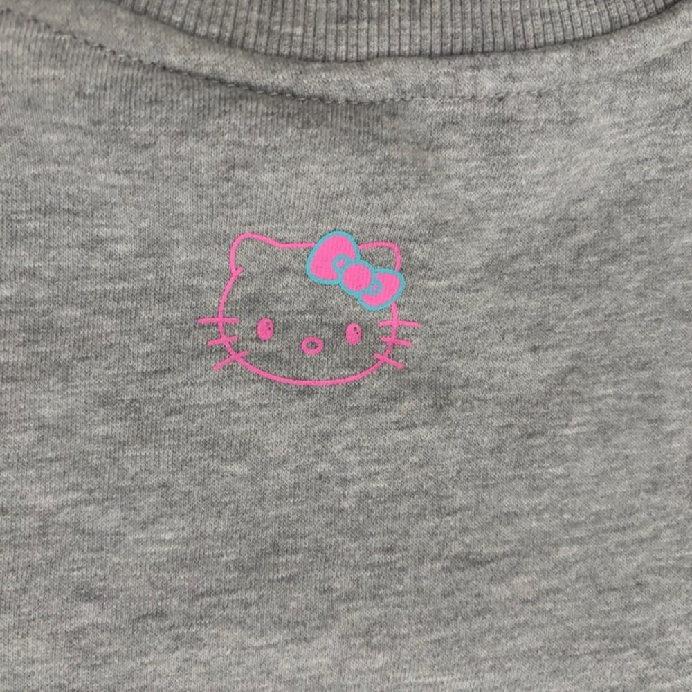 🎀 Hello Kitty x Shoe Palace Embossed Sweatshirt XS Gray Minimal Sanrio Crewneck - Picture 14 of 15